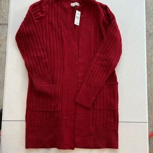 LOFT Cardigan. NWT. Size XS. Red